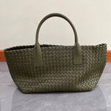 Handwoven Italian Lambskin Tote Bag, Luxury Intrecciato Leather Shoulder Bag with Matching Pouch, Three Sizes