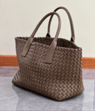 Handwoven Italian Lambskin Tote Bag, Luxury Intrecciato Leather Shoulder Bag with Matching Pouch, Three Sizes