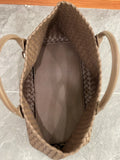 Handwoven Italian Lambskin Tote Bag, Luxury Intrecciato Leather Shoulder Bag with Matching Pouch, Three Sizes
