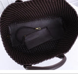 Handwoven Italian Lambskin Tote Bag, Luxury Intrecciato Leather Shoulder Bag with Matching Pouch, Three Sizes