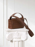 Handwoven Lambskin Leather Mini Bag – Diagonal Basketweave Crossbody | Top Handle Woven Leather Shoulder Bag