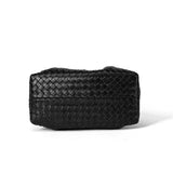 Handwoven Lambskin Leather Shoulder Bag for Women | Luxury Designer Handbag with Top Handles & Crossbody Strap