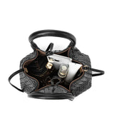 Handwoven Lambskin Leather Shoulder Bag for Women | Luxury Designer Handbag with Top Handles & Crossbody Strap