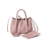 Handwoven Lambskin Leather Shoulder Bag for Women | Luxury Designer Handbag with Top Handles & Crossbody Strap