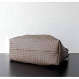 Handwoven Lambskin Leather Shoulder Bag for Women | Luxury Designer Handbag with Top Handles & Crossbody Strap