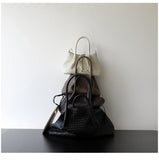 Handwoven Lambskin Leather Brown Tote Bag | Woven Soft Leather Handbag for Women | Luxury Designer Handbag with Top Handles & Crossbody Strap