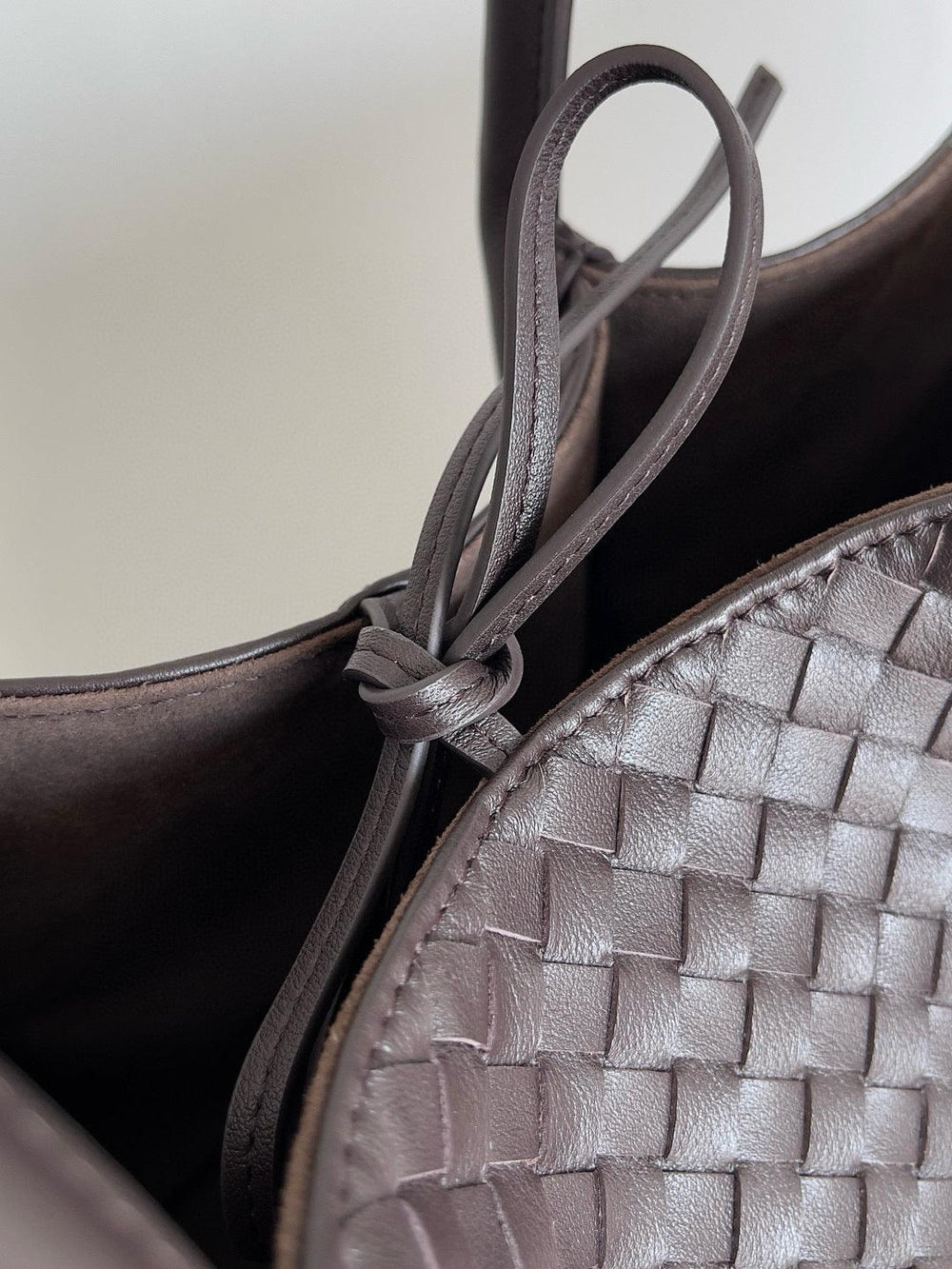 Handwoven Lambskin Leather Brown Tote Bag | Woven Soft Leather Handbag for Women | Luxury Designer Handbag with Top Handles & Crossbody Strap