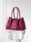 Handwoven Lambskin Leather Brown Tote Bag | Woven Soft Leather Handbag for Women | Luxury Designer Handbag with Top Handles & Crossbody Strap