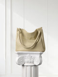 Handwoven Lambskin Leather Tote Bag for Women, Luxury Slouchy Large Shoulder Hobo Woven Tote