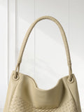 Handwoven Lambskin Leather Tote Bag for Women, Luxury Slouchy Large Shoulder Hobo Woven Tote