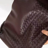 Handwoven Lambskin Leather Tote Bag for Women, Luxury Slouchy Large Shoulder Hobo Woven Tote