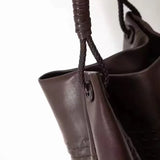 Handwoven Lambskin Leather Tote Bag for Women, Luxury Slouchy Large Shoulder Hobo Woven Tote