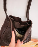 Handwoven Lambskin Leather Tote Bag for Women, Luxury Slouchy Large Shoulder Hobo Woven Tote