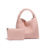 Handwoven Large Vegan Leather Tote Bag for Women