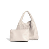 Handwoven Large Vegan Leather Tote Bag for Women