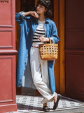 Handwoven Leather Checkerboard Tote Bag | Full Grain Cowhide Basket Crossbody