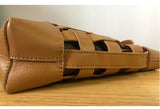 Handwoven Leather Checkerboard Tote Bag | Full Grain Cowhide Basket Crossbody