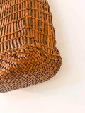 Handwoven Leather Tote Bag | Full Grain Cowhide Open Weave Shoulder Bag | Large Basket Tote | Boho Leather Handbag