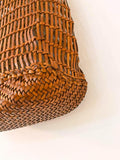 Handwoven Leather Tote Bag | Full Grain Cowhide Open Weave Shoulder Bag | Large Basket Tote | Boho Leather Handbag