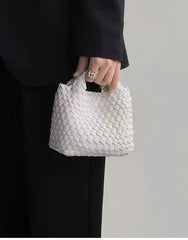 Handwoven Vegan Leather Mini Bucket Bag, Leather Basket Handbag + Crossbody Chain (20+ Colours) Handwoven Vegan Leather Mini Bucket Bag, Leather Basket Handbag + Crossbody Chain (20+ Colours)