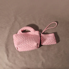 Handwoven Vegan Leather Mini Bucket Bag, Leather Basket Handbag + Crossbody Chain (20+ Colours) Handwoven Vegan Leather Mini Bucket Bag, Leather Basket Handbag + Crossbody Chain (20+ Colours)