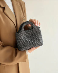 Handwoven Vegan Leather Mini Bucket Bag, Leather Basket Handbag + Crossbody Chain (20+ Colours) Handwoven Vegan Leather Mini Bucket Bag, Leather Basket Handbag + Crossbody Chain (20+ Colours)