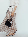 Handwoven Vegan Leather Mini Bucket Bag, Leather Basket Handbag + Crossbody Chain (20+ Colours)