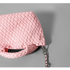 Handwoven Vegan Leather Mini Bucket Bag, Leather Basket Handbag + Crossbody Chain (20+ Colours) Handwoven Vegan Leather Mini Bucket Bag, Leather Basket Handbag + Crossbody Chain (20+ Colours)