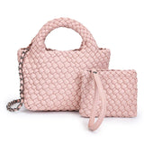 Handwoven Vegan Leather Mini Bucket Bag, Leather Basket Handbag + Crossbody Chain (20+ Colours)