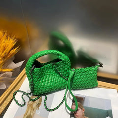 Handwoven Vegan Leather Mini Bucket Bag, Leather Basket Handbag + Crossbody Chain (20+ Colours) Handwoven Vegan Leather Mini Bucket Bag, Leather Basket Handbag + Crossbody Chain (20+ Colours)