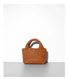 Handwoven Vegan Leather Mini Bucket Bag, Leather Basket Handbag + Crossbody Chain (20+ Colours)