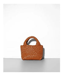 Handwoven Vegan Leather Mini Bucket Bag, Leather Basket Handbag + Crossbody Chain (20+ Colours) Handwoven Vegan Leather Mini Bucket Bag, Leather Basket Handbag + Crossbody Chain (20+ Colours)