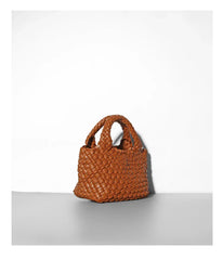 Handwoven Vegan Leather Mini Bucket Bag, Leather Basket Handbag + Crossbody Chain (20+ Colours) Handwoven Vegan Leather Mini Bucket Bag, Leather Basket Handbag + Crossbody Chain (20+ Colours)