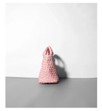 Handwoven Vegan Leather Mini Bucket Bag, Leather Basket Handbag + Crossbody Chain (20+ Colours)