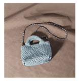 Handwoven Vegan Leather Mini Bucket Bag, Leather Basket Handbag + Crossbody Chain (20+ Colours)