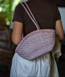 Handwoven Vegetable-Tanned Leather Basket Bag for Women|Full Grain Cowhide Woven Tote with Braided Handle & Drawstring Liner | Spring Summer Shoulder Bag