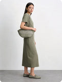 Handwoven Vegetable-Tanned Leather Basket Bag for Women|Full Grain Cowhide Woven Tote with Braided Handle & Drawstring Liner | Spring Summer Shoulder Bag