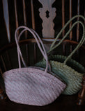 Handwoven Vegetable-Tanned Leather Basket Bag for Women|Full Grain Cowhide Woven Tote with Braided Handle & Drawstring Liner | Spring Summer Shoulder Bag