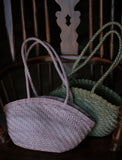 Handwoven Vegetable-Tanned Leather Basket Bag for Women|Full Grain Cowhide Woven Tote with Braided Handle & Drawstring Liner | Spring Summer Shoulder Bag