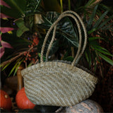 Handwoven Vegetable-Tanned Leather Basket Bag for Women|Full Grain Cowhide Woven Tote with Braided Handle & Drawstring Liner | Spring Summer Shoulder Bag