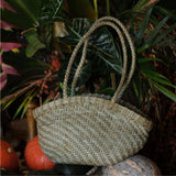 Handwoven Vegetable-Tanned Leather Basket Bag for Women|Full Grain Cowhide Woven Tote with Braided Handle & Drawstring Liner | Spring Summer Shoulder Bag