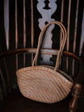 Handwoven Vegetable-Tanned Leather Basket Bag for Women|Full Grain Cowhide Woven Tote with Braided Handle & Drawstring Liner | Spring Summer Shoulder Bag