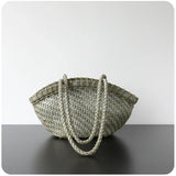 Handwoven Vegetable-Tanned Leather Basket Bag for Women|Full Grain Cowhide Woven Tote with Braided Handle & Drawstring Liner | Spring Summer Shoulder Bag