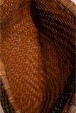 Handwoven Vegetable-Tanned Leather Basket Bag for Women|Full Grain Cowhide Woven Tote with Braided Handle & Drawstring Liner | Spring Summer Shoulder Bag