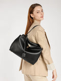 High-End Genuine Leather and Suede Leather Handbag with Lock Clasp, Women's Versatile Shoulder & Crossbody Bag for Commuting