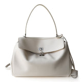 High-End Genuine Leather and Suede Leather Handbag with Lock Clasp, Women's Versatile Shoulder & Crossbody Bag for Commuting