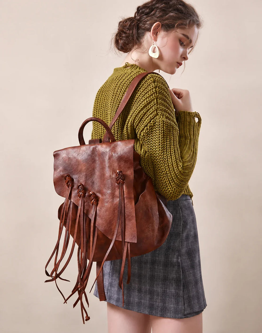 Large leather backpack, Handcrafted leather bag, Women Vintage School bag,Full Grain Leather Everyday Backpack, Special Gift for Her