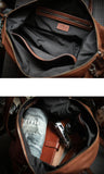 Italian Full Grain Leather Weekender Bag | British-Style Slouchy Duffel & Shoulder Bag