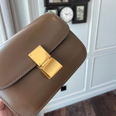 Italian Calfskin Leather Bag Designer Bag Italian Leather Box Bag, Classic Crossbody Bag, Shoulder Bag, Minimalist Genuine Leather Purse Italian Calfskin Leather Bag Designer Bag Italian Leather Box Bag, Classic Crossbody Bag, Shoulder Bag, Minimalist Genuine Leather Purse