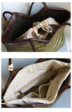 Handwoven Full Grain Cowhide Leather Basket Tote | V-Cut Rim Leather Shoulder Bag | Summer Beach Bag in Two Sizes